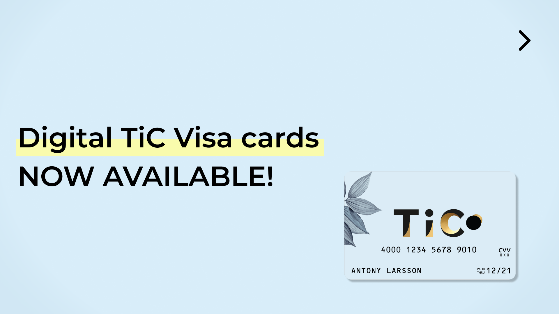 Digital TiC Visa cards NOW AVAILABLE!