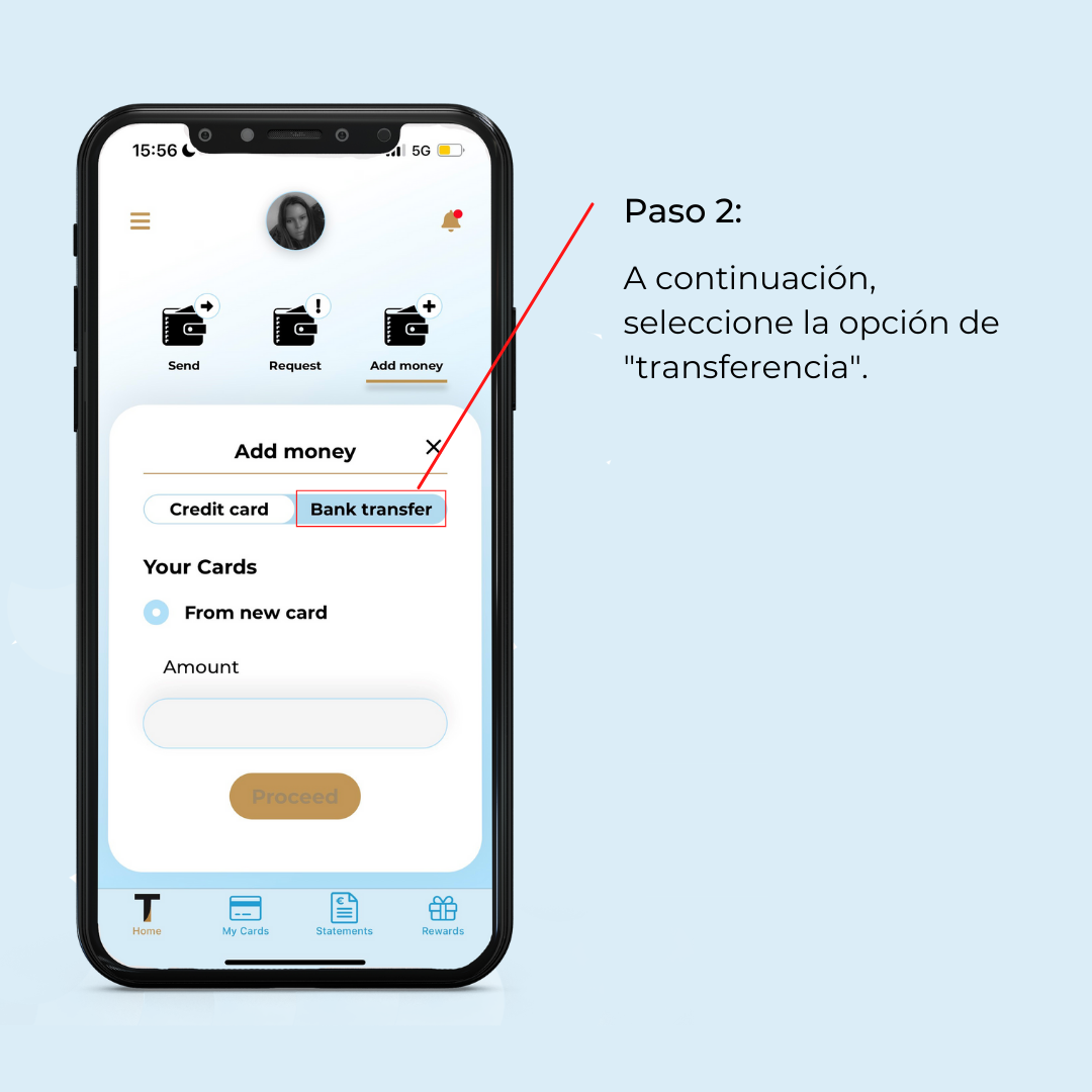 How to make a bank transfer step 2