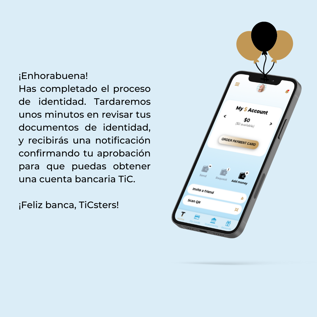 Set up TiC account Contratulations